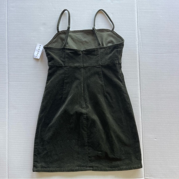 NWT Pacsun Elegant Olive Green Corduroy Dress size Small - Picture 9 of 12